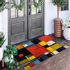 ALTCIRNMD Zerbino Rosso Geometria A Blocchi Di Colore 50X80Cm Per Interni, Antiscivolo E Lavabile In Lavatrice, Tappeto Da Ingresso Stile Mondrian Abstract, Pelo Basso E Antipelo Per Porta D'Ingresso