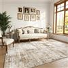 Klyvvo Astratto Tappeto Soggiorno 200x300 cm, 0.85cm Pelo corto Tappeto, 1200 g/m³ poliestere, lavabile in lavatrice, TPE antiscivolo base, per camera da letto, sala da pranzo, Beige vintage