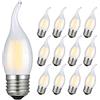 RANBOO Lampadina LED E27 a Fiamma 4W Equivalenti 40W, Bianca Fredda 6500K, 400 Lumen, Lampadina LED Candela E27 per Lampadario, Non Dimmerabile, Vetro Smerigliato, Pacco da 12