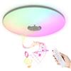 YRHome Lampada da soffitto a LED RGB ultra sottile, dimmerabile, con altoparlante Bluetooth, telecomando, lampada da soffitto, rotonda, con riproduzione musicale, per soggiorno, camera da letto, 60 W