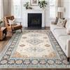 GENIMO Tappeto Persiano Vintage Classico Crema Retrò 200 x 290 cm | Antiscivolo e Lavabile in Lavatrice, Pelo Corto Morbido per Soggiorno, Camera da letto, Cucina, Ingresso e Ufficio