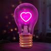 Fancysky Vintage Amore Lampada da Tavolo a Forma di Lampadina Regolabile,Lampadina Senza Fili USB da Tavolo,Lampada da Comodino,Adatta come Regalo, Decorazione per Feste (Cuore)