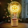 Fancysky Vintage Amore Lampada da Tavolo a Forma di Lampadina Regolabile,Lampadina Senza Fili USB da Tavolo,Lampada da Comodino,Adatta come Regalo, Decorazione per Feste (Sorriso)