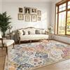 Klyvvo Bohemien Tappeto Soggiorno 200x300 cm, Pelo corto Tappeto con motivi floreali, 1200 g/m³ poliestere, lavabile in lavatrice,TPE antiscivolo base,per camera da letto,sala da pranzo,Multicolore