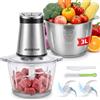 Aigostar Tritatutto Elettrico con LED Timer, 2 Ciotole (3L Inox + 2L Vetro) | Tritatutto da Cucina 400W, BPA Free, 2 x 4 Lame, 2 Velocità, per Carne, Verdure e Pappe | BIMince