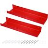 sourcing map Confezione da 2 mensole in acrilico da parete, 38 cm, colore rosso, mensole galleggianti da parete, organizer per bagno, camera da letto, soggiorno, decorazione della stanza
