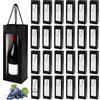 SHAIDOJIO 24PCS Sacchetti Regalo per Vino con Finestre di Visualizzazione e Manici | Sacchetto Regalo per Vino Nero Sfuso, Sacchetto per Vino per Bottiglie per Feste Affari Natale Matrimoni San Valentino