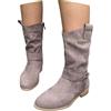 Sobzia Stivaletti Donna Comodi Cowboy Tacco Basso Ankle Boots Stivali Autunno Inverno Pelle Scamosciata Alla Caviglia Stivaletti Scarpe 35-45