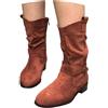 Sobzia Stivaletti Donna Comodi Cowboy Tacco Basso Ankle Boots Stivali Autunno Inverno Pelle Scamosciata Alla Caviglia Stivaletti Scarpe 35-45