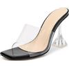 Pradize Mules Tacchi A Spillo 10 Cm Da Donna - Punta Quadrata Con Design Trasparente Moderno - Effetto Gambe Lunghe E Stabilità Confortevole