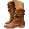 Sobzia Stivaletti Donna Comodi Cowboy Tacco Basso Ankle Boots Stivali Autunno Inverno Pelle Scamosciata Alla Caviglia Stivaletti Scarpe 35-45