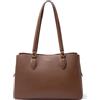David Jones - Borsa a mano grande da donna con tracolla in pelle PU | Tote con manico lungo, formato A4, borsa a 3 scomparti, lezioni di scuola e lavoro quotidiano città classica elegante