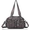 Angel Kiss Borsa Donna Tracolla Pelle PU Borsa a Mano Tote Bag Media Elegante Impermeabile Grande Capacità Molte Tasche Scomparti, per Lavoro, Scuola, Shopper, Università e Viaggio