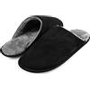 riemot Pantofole Uomo Inverno Calde Morbide con Pelliccia Interna, Calzatura per Casa e Interni, Ciabatte Uomo in Memory Foam Antiscivolo Pelose Suola Scarpe, Nero, 44/45 EU
