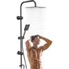 Moshiqgaol Colonna Doccia con Pioggia e Mano - Testa Pioggia Quadrata 30x30 cm - Acciaio Inox 304 Cromato - Sistema Idromassaggio - Senza Miscelatore - Per Installazione a Parete