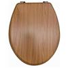 Generico Sedile Copriwater Universale in Legno MDF - Tavoletta WC con Cerniere in Acciaio Inox, Design Moderno - Colore Marrone Legno