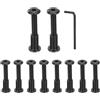 QUARKZMAN 10 Set Bulloni a Testa Esagonale M6x35mm Bulloni e Viti Neri | con Dado M6x15mm e Chiave Esagonale, per Connettori Mobili per Cintura a Scomparsa