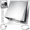 LbsAMP Griglia di Ventilazione Acciaio 100mm con Zanzariera e Valvola di Ritegno | Presa d Aria Muro in Acciaio con Nastro in Alluminio e Fascette Stringitubo Griglia Ventilazione per Bagno Cucina Fabbrica