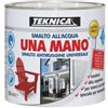 teknica Smalto all'acqua OPACO UNA MANO smalto antiruggine universale- 500 ml (MARRONE)