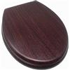 Generico Sedile WC Universale in Legno MDF, Finitura Noce Scuro Effetto Legno, Cerniere in Acciaio Inox, Alta Resistenza