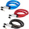 Generico Lucchetto Bici Antifurto Acciaio Rinforzato EXTRA LUNGO 180 cm Flessibile Resistente Taglio Spirale Bloccaggio Automatico Intrecciato Motocicli Scooter Catena Bicicletta (MULTICOLOR)