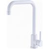 Generico Miscelatore da Cucina Moderno, Rubinetto Alto a Collo di Cigno, Bianco, con Aeratore Anticalcare, 33cm di Altezza, Risparmio Idrico