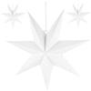 Operitacx Lanterne di carta a forma di stella cava a 7 punti, decorazione natalizia, paralume a sospensione per Natale, Capodanno, matrimonio, vacanze, feste (3 pezzi, 50 cm, bianco)