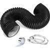 Druuzyl Tubo Flessibile 100mmx3m Condotti Tubo di Ventilazione Flessibile in Alluminio PVC Tubo in Alluminio per Asciugatrice con 2 Fascette Stringitubo per Aria Condizionata Asciugatrice