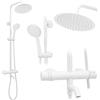 Rea - Colonna Doccia Con Termostato Lungo Sistema Doccia In Ottone Bianco Per Bagno (Bianco) 45x26,5x117cm