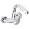 VALAZ Rubinetto Lavello Cucina a Muro Cromo | Miscelatore Cucina Monocomando | Alta Pressione, Risparmio idrico, Girevole, Installazione Facile e Veloce | Ottone, Elegante, Acciaio Inox, Rotondo
