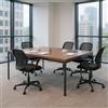 FurnitureR Tavoli da conferenza rettangolari in marrone, per 4-6 persone, vassoio in legno spesso con struttura in metallo, per formazioni, riunioni, conferenze, 150 x 75 x 75 cm