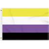 Petite Pine 2 × 3 FT bandiera non binaria, medio 60 × 90 cm 150D Lgbtq Outdoor Banner, decorazione giardino con ottone Gromment