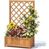 Briful Aiuola rialzata con traliccio in legno, fioriera con supporto per piante rampicanti, aiuola verticale da giardino per fiori, verdure ed erbe, fioriera per balcone, terrazza e giardino, altezza 100 cm