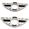 HDX 2 pezzi Anelli con Emblema Perni Pomelli Serratura Porta Badge Compatibili con Mini Cooper R56 Hatchback R57 Convertible R58 Coupe R59 Roadster (Union Jack Grigio)