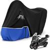 Kistrba Telo Copri da Esterno per Piaggio mp3 400/500 (con bagagliaio) | Telo Copertura Coprimoto Copri Moto mp3 400 500 420D Tessuto Oxford Impermeabile Resistente All'inverno, Nero e blu