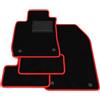 Generico Tappetini compatibili con Alfa Romeo 159 distanza punti di fissaggio (conducente) 34,5 cm, bordo rosso, kit tappetini auto personalizzati, set tappeti in velluto, tappeto auto