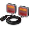 EYPINS Kit Luci LED per Rimorchio 12-30V,Connettore 7 Poli,40 LED,Luce di Posizione/Freno/Indicatore/Riflettore,Omologato E9/E57,Fanali Posteriori Universali per Auto Camion Caravan,IP65,Vite