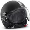 MOMO Design CASCO JET MOMO DESIGN FIGHTER CLASSIC (S, NERO OPACO ARGENTO (DECALDO))