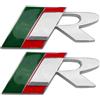 WUMPOTVM 2 adesivi in metallo con logo R per bagagliaio, accessori per auto