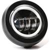 Borrozzino Moto FARO FANALE FULL LED COMPATIBILE CON VESPA PK 50 HP ANTERIORE TONDO IN VETRO CON CONVERTITORE 6/12V