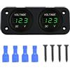 MASO Display digitale a doppio voltmetro a LED da 12 V-24V, doppia batteria per moto dell'auto, pannello superficiale voltmetro con display a LED