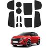 SHAOHAO tappetini Compatibile con Nissan Qashqai/Qashqai e-Power J12 2022-2026 Anti-polvere antiscivolo Supporto tazza interno Tappetini tappetini in gomma accessori Nissan Qashqai J12 Nero
