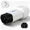 Yoxovo Adattatore da tipo 2 a Schuko da 16 A, 3,5 kW, con pulsante di arresto per | Indicatore di tensione 220 V, adattatore di scarico adatto per colonna di ricarica, adatto per sedie a rotelle elettriche e
