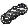 Pelbaikim 888 Set di 4 Coprimozzo da 56 mm Con Logo Adesivo, Adatto per Opel, Nero