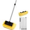GNVOVIC Spazzola Lavaggio Auto 5 Lati con Manico Telescopico 120cm, Setole Morbide AntiGraffio, Spazzola per Auto Camper Barca Pulizia