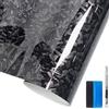 NewL Pellicola Vinile Auto Fibra Carbonio Forgiata Lucida Nero 50x100 cm