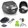 CLICK&GO BAULETTO PICCOLO PER MOTO SCOOTER 30LT NERO 1 SOLO CASCO COMPATIBILE CON DUCATI HYPERSTRADA 939 BAULE COMPLETO DI PIASTRA E KIT MONTAGGIO PER STAFFA PORTAPACCHI POSTERIORE 41X40X30CM