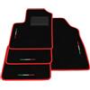 Generico Tappetini compatibili con Fiat panda 169 2003-2012, ricamo bandiera Italia, kit tappetini auto personalizzati, set tappeti in moquette, bordo rosso.
