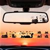 PRESSINART 6 pezzi 3 stili Adesivo Specchietto Retrovisore Gatto Nero Adesivo per Specchietto Retrovisore Auto Divertente Gatto PVC Vinile Impermeabile Peeking Paraurti Accessori Specchietto