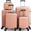 LEADZM Valigie Set 5 Pezzi, Set Valigie Rigide in PP (Rosa Cipria)